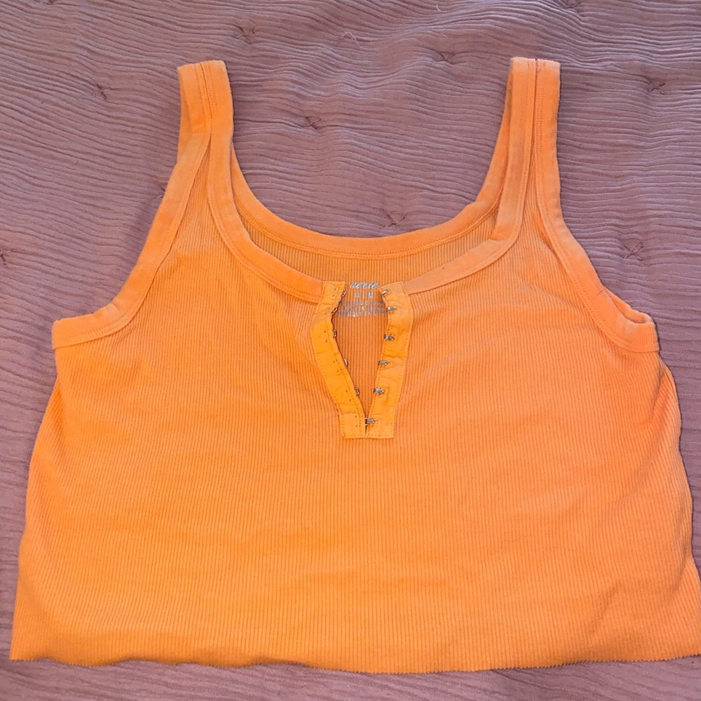 Aerie ribbed clasp crop top tank
